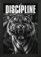 Listing image for Tiger Discipline Poster Motivation Framed Wall Art Poster Canvas Print Picture