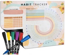 Listing image for Habit Tracker Journal Workout Motivation Fridge Calendar Dry Erase 13” X 17” ...