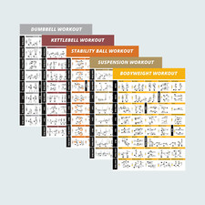 Listing image for GYM WORKOUT POSTERS Exercises Dumbbell Kettle bell Training 5 pack Poster