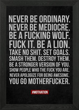 Listing image for Motivation Art Quote Framed Wall Art Poster Canvas Print Picture