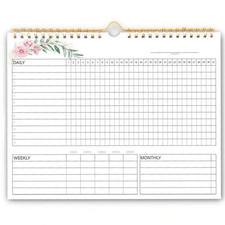Listing image for Floral Habit Tracker Calendar|Monthly Daily Habit Planner|Spiral Desk Organizer