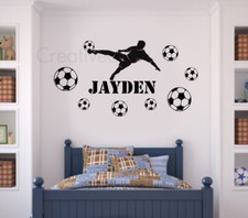 Listing image for Personalised Football Player Boys Bedroom Wall Sticker Football Wall Art Decor