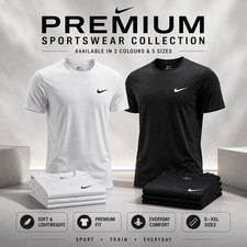 Listing image for Nike Men's T Shirt Crew Neck Short Sleeve Casual Gym Sports Tee Top Black White