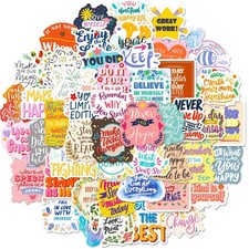 Listing image for 50PCS Motivational Stickers Colourful Positive Affirmation Inspirational Quotes