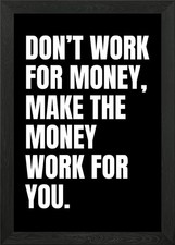 Listing image for Money Motivation Black and White Poster Framed Wall Art Poster Print Picture