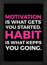 Listing image for Motivation vs Habit Framed Wall Art Poster Canvas Print Picture