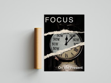 Listing image for Focus On The Present Poster|Motivational Wall Art| Minimalist Productivity Decor