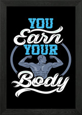 Listing image for Fitness Motivation Framed Wall Art Poster Canvas Print Picture