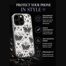 Listing image for Minimal Aesthetic Phone Case Mystic Moth Black White iPhone Samsung Trendy