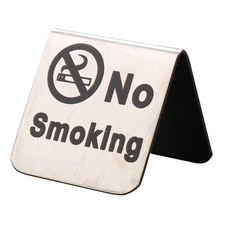 Listing image for Double Sided Stainless Steel Tabletop Tent Sign No Smoking Desk Card Reminder