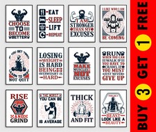 Listing image for Gym Workout Fitness Posters Motivational Exercise Quotes Wall Art Prints Decor
