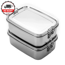 Listing image for Leakproof 304 Stainless Steel Bento Box Metal Lunch Box Food Storage Container