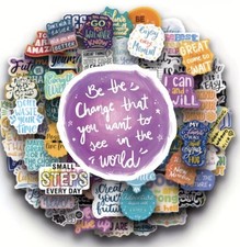 Listing image for 100pcs Motivational Stickers Phrases Inspirational Life Quote Scrapbook Decals