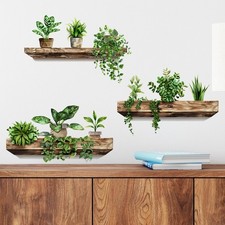 Listing image for Potted Plant Wall Stickers Green Leaves Wall Decals Wall Art Wall Stickers UK