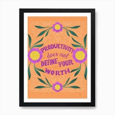 Listing image for Productivity Does Not Define Your W Framed Wall Art Poster Canvas Print Picture