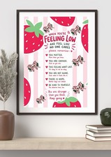 Listing image for A4 When You're Feeling Low Affirmation Print | Mental Health Reminder | Poster