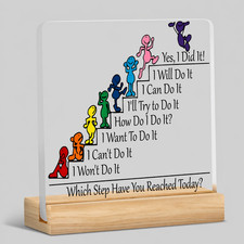 Listing image for Motivational Acrylic Desk Sign Positive Quote Gift Office Decor