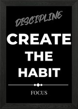 Listing image for Discipline: Create the Habit Focus Framed Wall Art Poster Print Picture