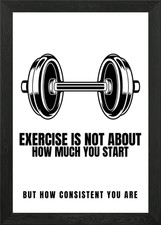 Listing image for Fitness Motivation Framed Wall Art Poster Canvas Print Picture