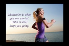 Listing image for HABIT and MOTIVATION quote INSPIRATIONAL poster RUNNING sports 20x30 UNIQUE