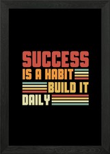 Listing image for Success is a Habit Retro Design Framed Wall Art Poster Print Picture